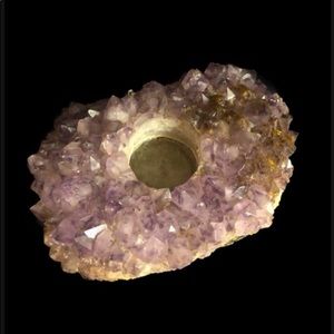 Beautiful Amethyst Crystal T candle holder